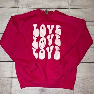 Women's Pink Love Graphic Sweatshirt